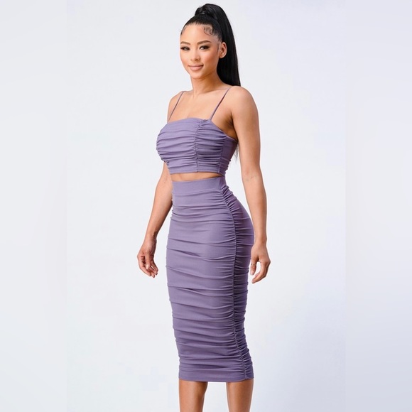 NWT Sexy Two-Piece Skirt Set | Bandage Fit | Ruching Detail | S–L - Picture 7 of 8